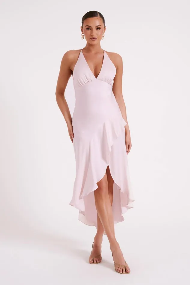 Women Meshki Dresses Casey Satin Midi Dress 8211 Rosewater