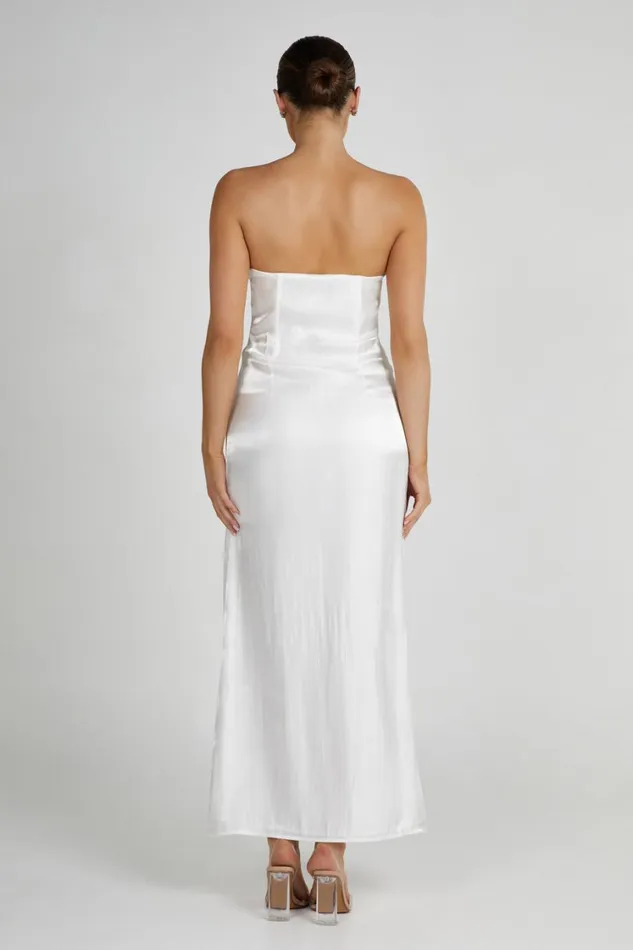 Women Meshki Dresses Chantelle Liquid Satin Midi Dress 8211 White