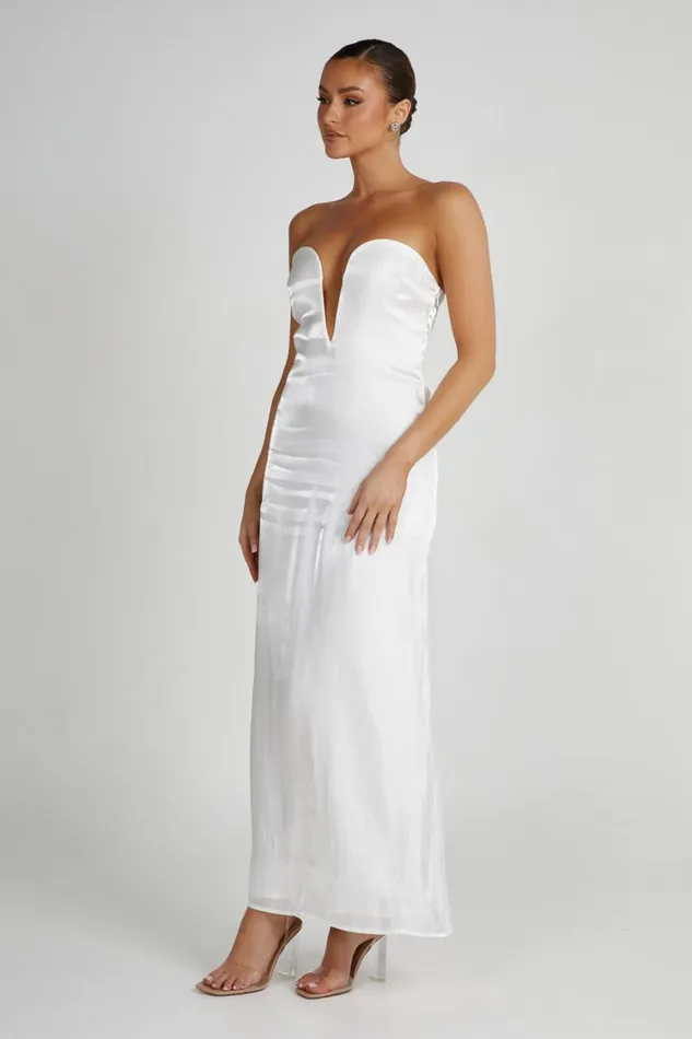 Women Meshki Dresses Chantelle Liquid Satin Midi Dress 8211 White
