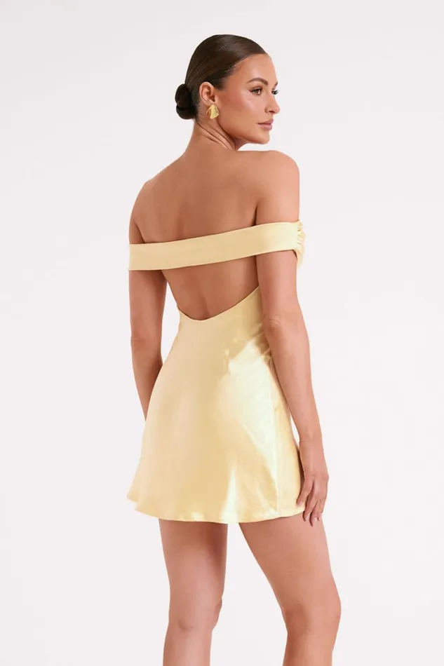Women Meshki Dresses Cher Satin Strapless Mini Dress 8211 Butter