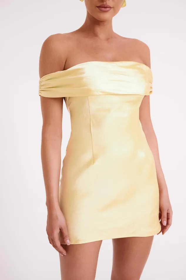 Women Meshki Dresses Cher Satin Strapless Mini Dress 8211 Butter