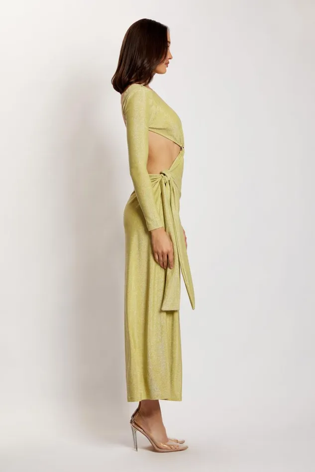 Women Meshki Dresses Christina Backless Maxi Wrap Dress 8211 Green Shimmer Women Meshki Dresses Christina Backless Maxi Wrap Dress 8211 Green Shimmer