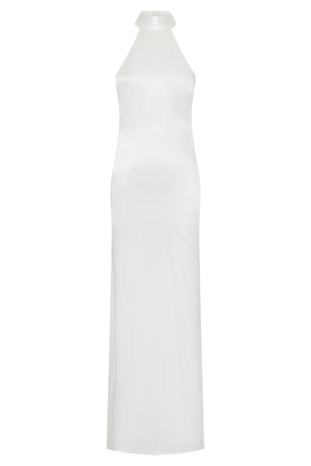 Women Meshki Dresses Claire Satin Drape Back Maxi Dress 8211 White Women Meshki Dresses Claire Satin Drape Back Maxi Dress 8211 White