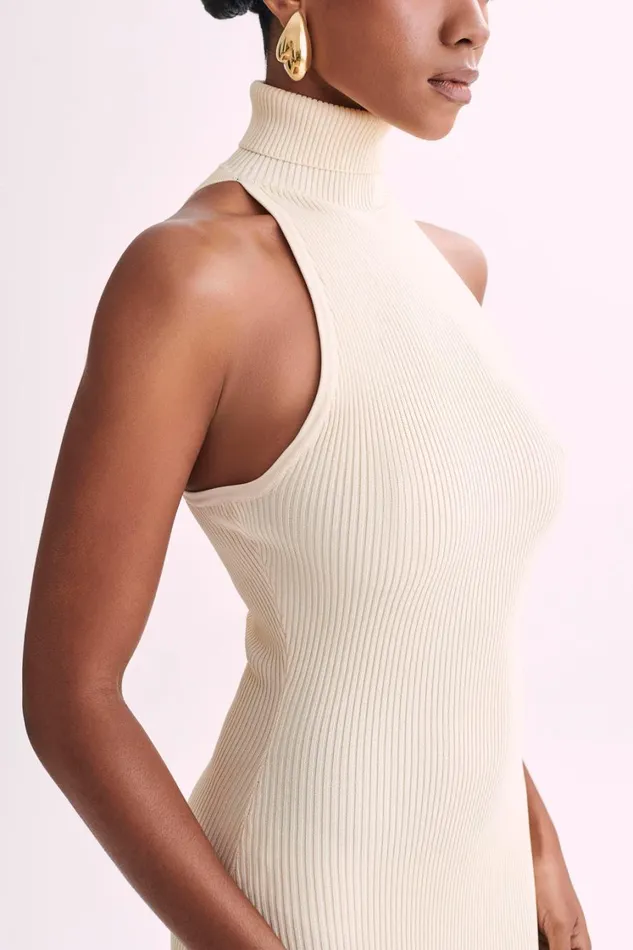 Women Meshki Dresses Connie Turtleneck Knit Midi Dress 8211 Cream