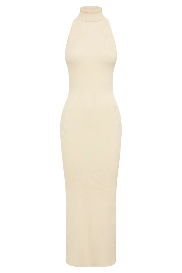 Women Meshki Dresses Connie Turtleneck Knit Midi Dress 8211 Cream
