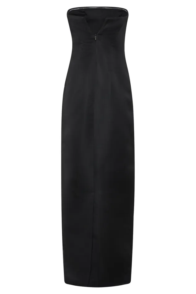 Women Meshki Dresses Cyrill Strapless Satin Structured Maxi Dress 8211 Black