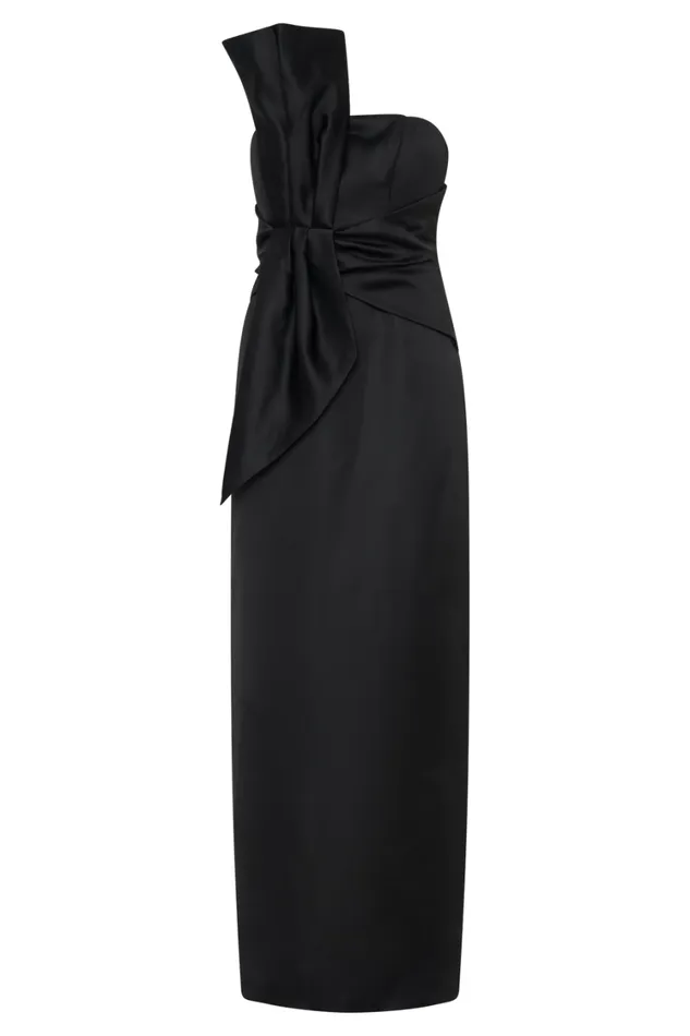 Women Meshki Dresses Cyrill Strapless Satin Structured Maxi Dress 8211 Black