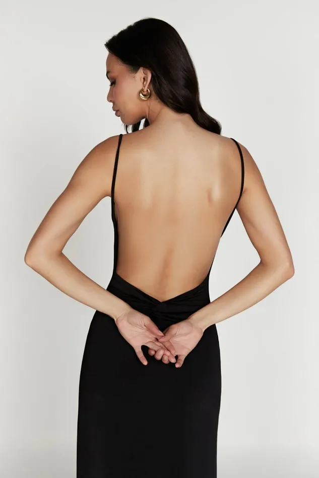 Women Meshki Dresses Darcy Cowl Maxi Dress With Low Back 8211 Black Women Meshki Dresses Darcy Cowl Maxi Dress With Low Back 8211 Black