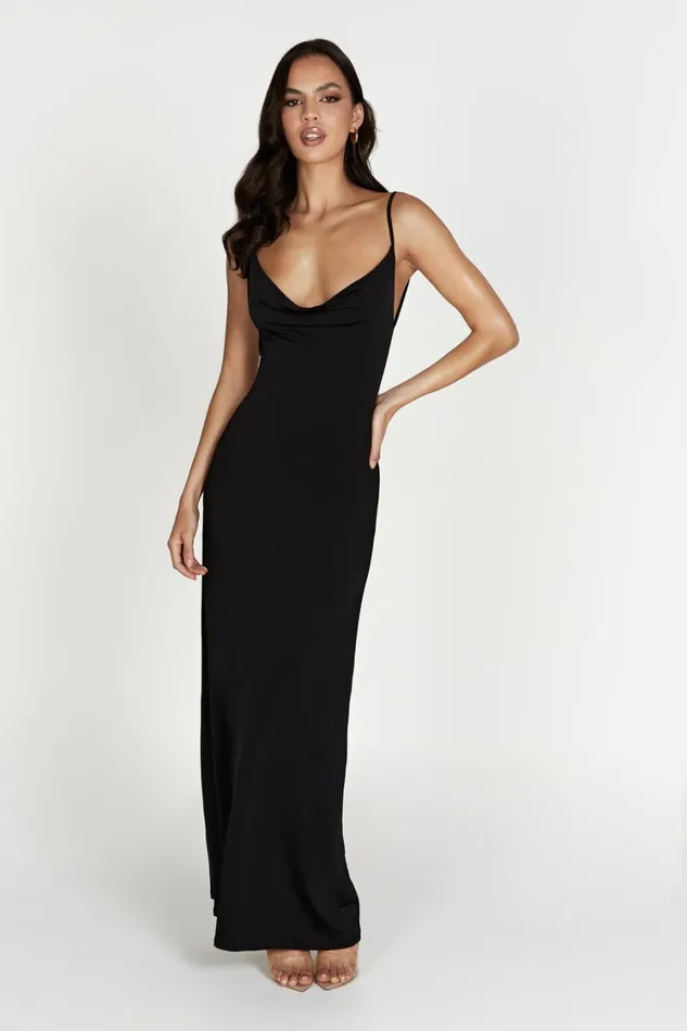 Women Meshki Dresses Darcy Cowl Maxi Dress With Low Back 8211 Black Women Meshki Dresses Darcy Cowl Maxi Dress With Low Back 8211 Black