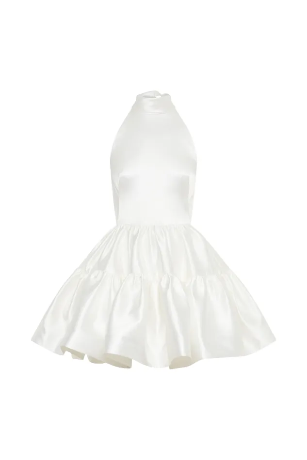 Women Meshki Dresses Dorota Satin Halter Mini Dress 8211 White