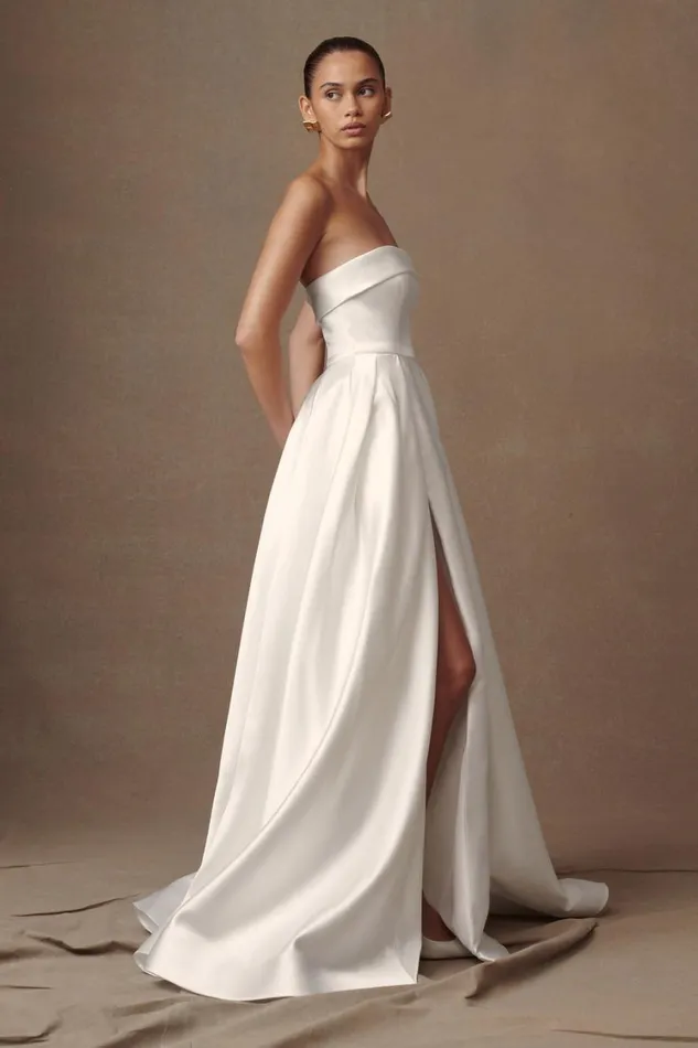 Women Meshki Dresses Eileen Strapless Wedding Gown 8211 White