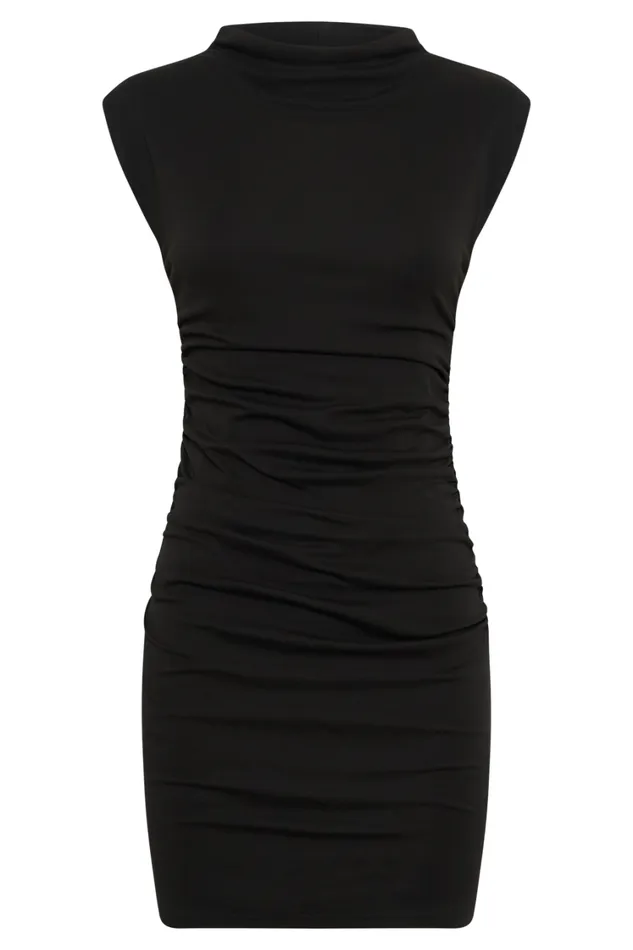 Women Meshki Dresses Elliot High Neck Sleeveless Mini Dress 8211 Black