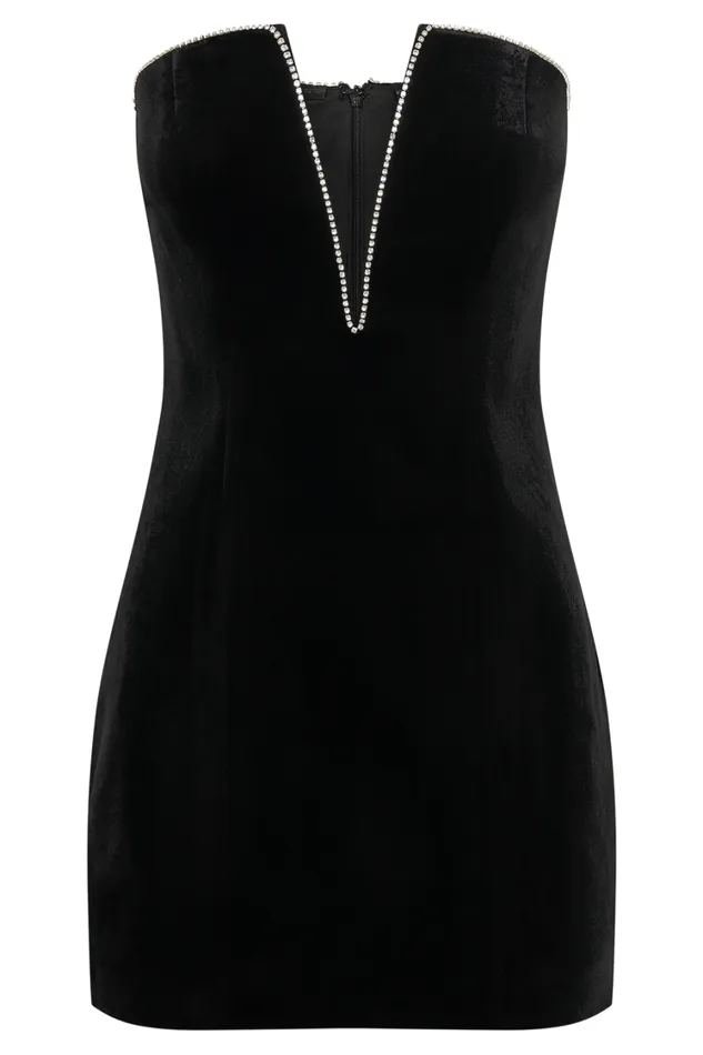 Women Meshki Dresses Elysia Velvet Mini Dress 8211 Black