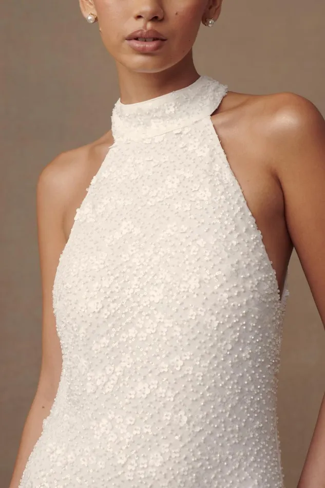 Women Meshki Dresses Emery Lace Halter Maxi Dress 8211 White