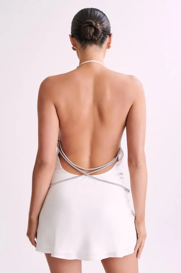 Women Meshki Dresses Emilia Diamante Rope Mini Dress 8211 White