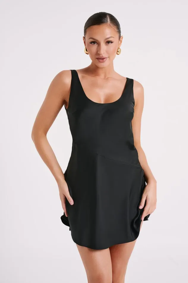 Women Meshki Dresses Enya Satin Slip Mini Dress 8211 Black