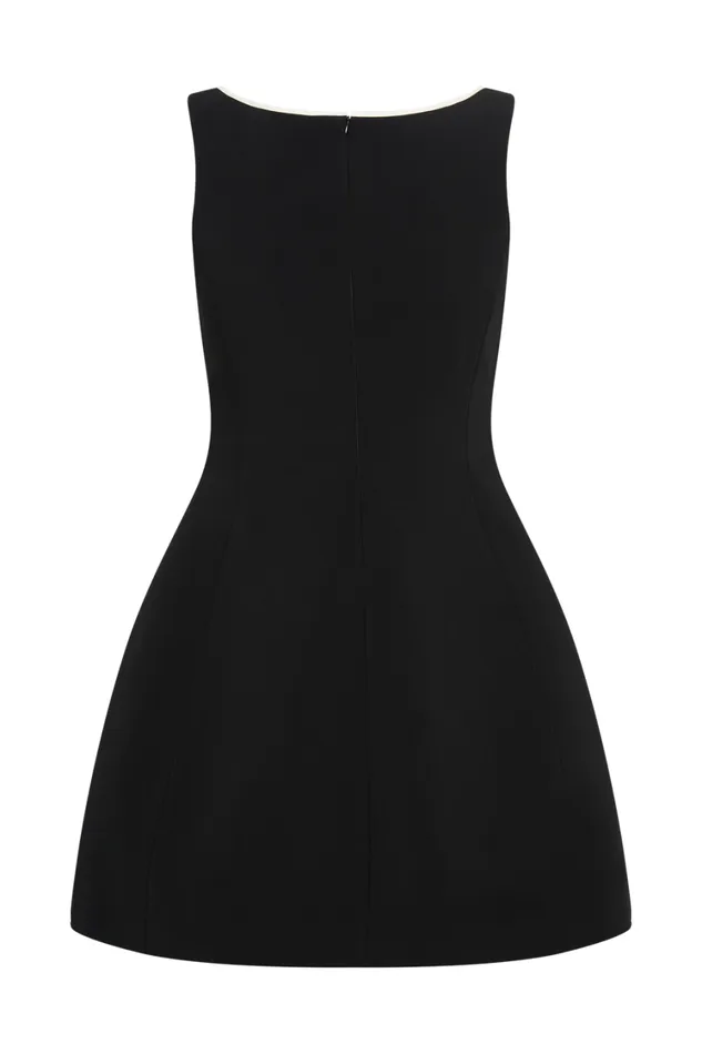 Women Meshki Dresses Evanna Sleeveless Contrast Suiting Mini Dress 8211 Black