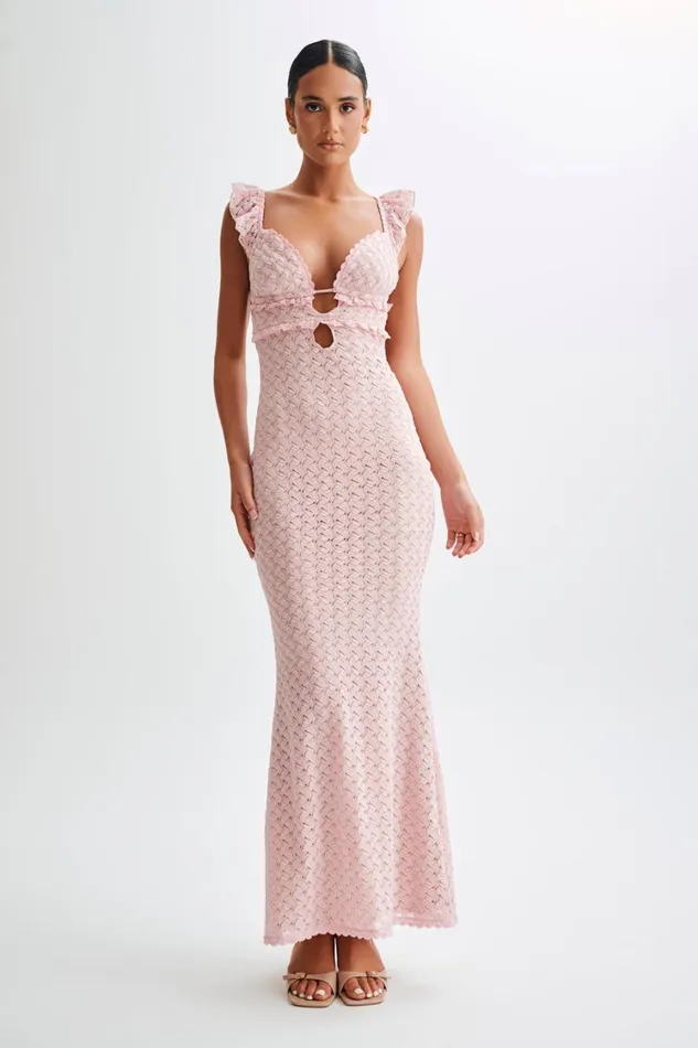 Women Meshki Dresses Ezra Lace Maxi Dress 8211 Powder Pink