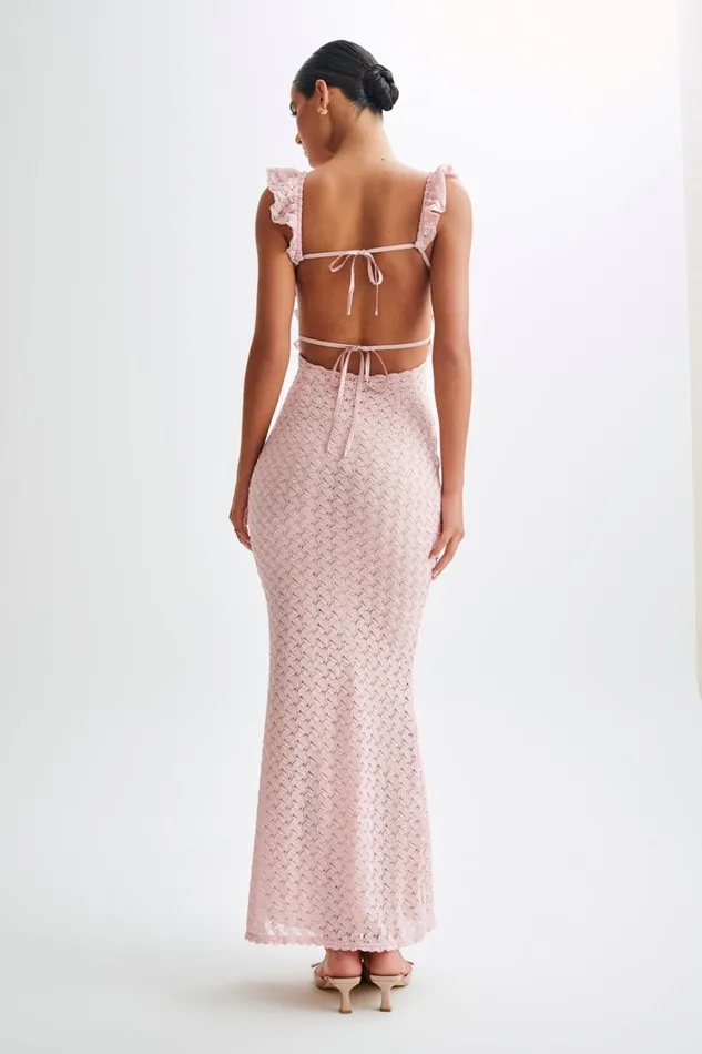 Women Meshki Dresses Ezra Lace Maxi Dress 8211 Powder Pink