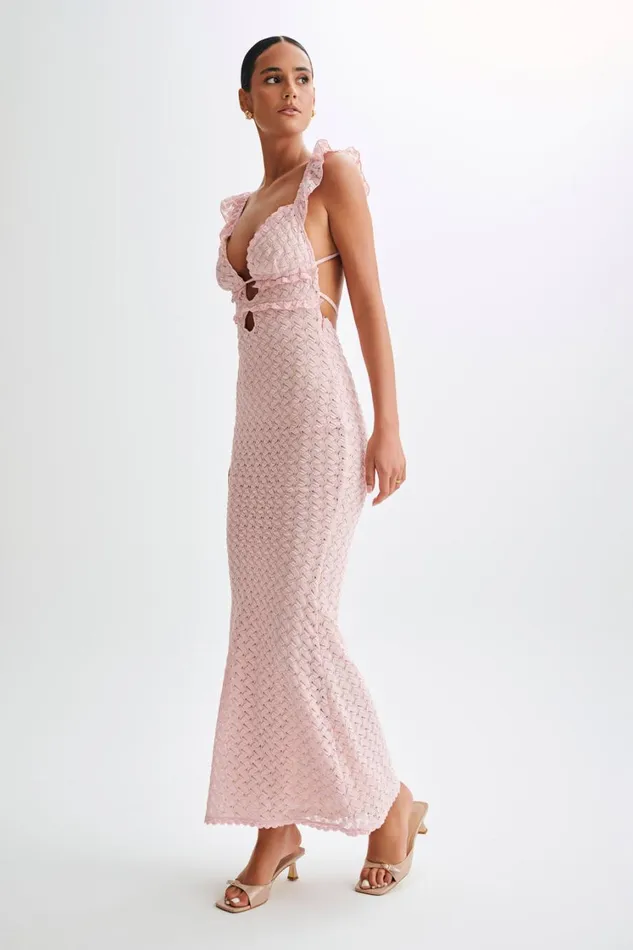 Women Meshki Dresses Ezra Lace Maxi Dress 8211 Powder Pink