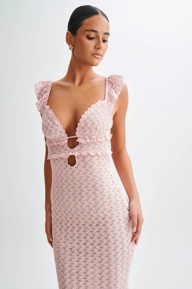 Women Meshki Dresses Ezra Lace Maxi Dress 8211 Powder Pink