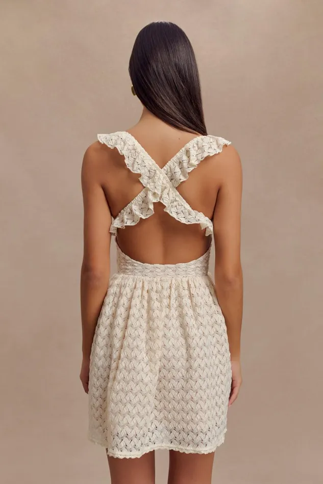 Women Meshki Dresses Ezra Lace Mini Dress 8211 Ivory