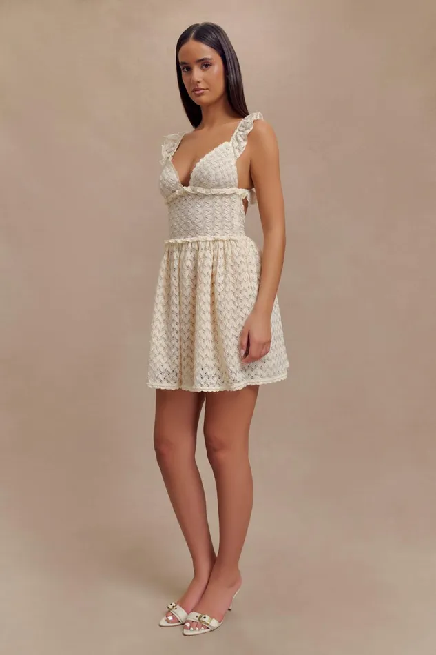 Women Meshki Dresses Ezra Lace Mini Dress 8211 Ivory