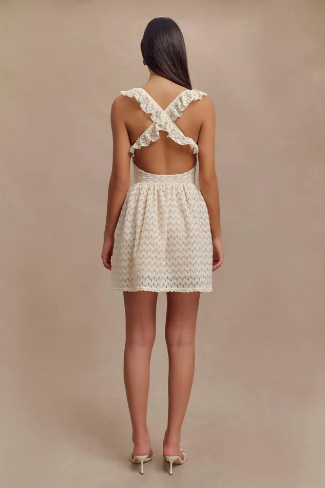 Women Meshki Dresses Ezra Lace Mini Dress 8211 Ivory