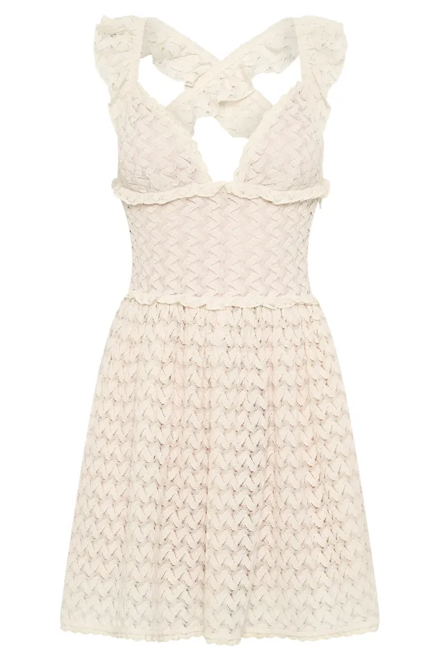 Women Meshki Dresses Ezra Lace Mini Dress 8211 Ivory