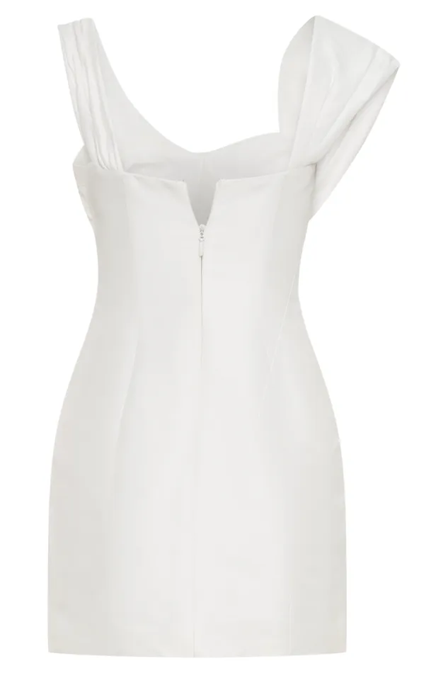 Women Meshki Dresses Farrah Structured Draped Mini Dress 8211 White
