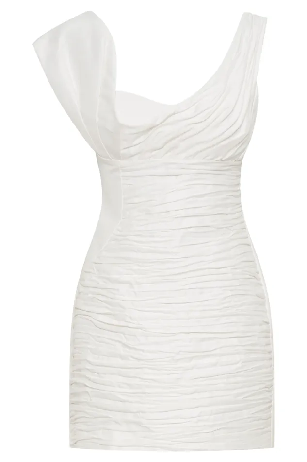 Women Meshki Dresses Farrah Structured Draped Mini Dress 8211 White