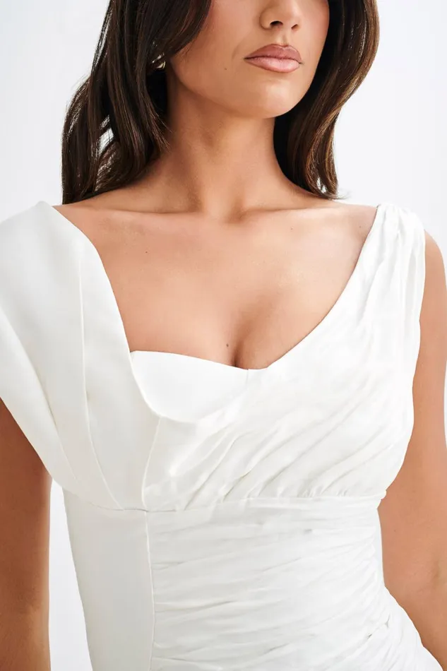 Women Meshki Dresses Farrah Structured Draped Mini Dress 8211 White