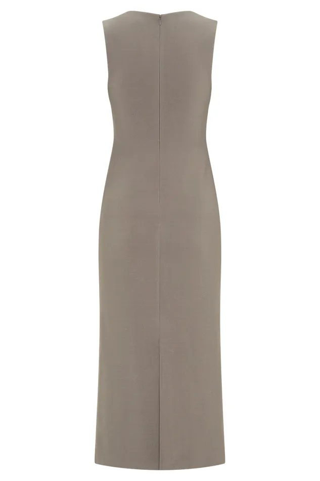 Women Meshki Dresses Frida Crepe Midi Dress 8211 Smoke