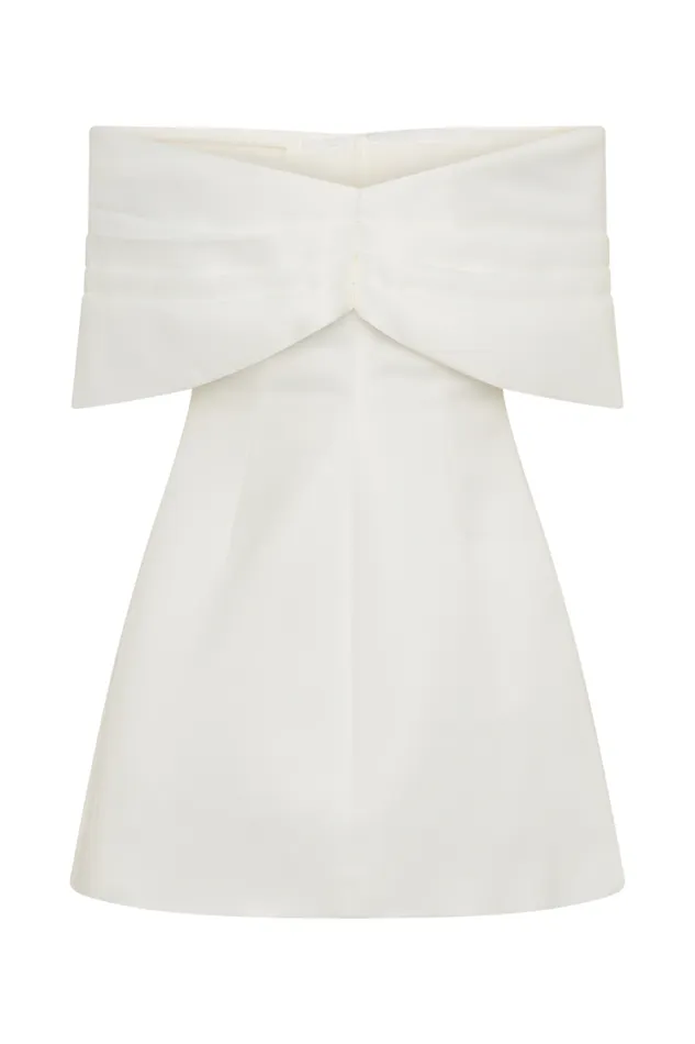 Women Meshki Dresses Gloria Mini Off Shoulder Drape Dress 8211 White