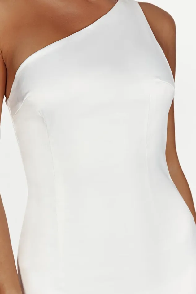 Women Meshki Dresses Harper One Shoulder Gown 8211 White
