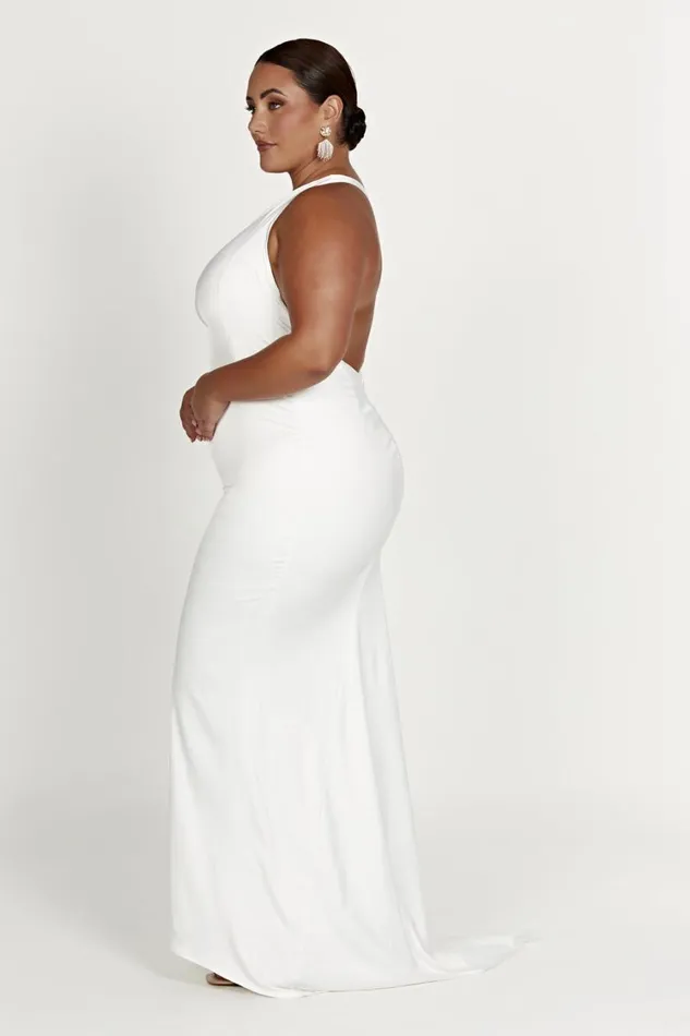 Women Meshki Dresses Harper One Shoulder Gown 8211 White