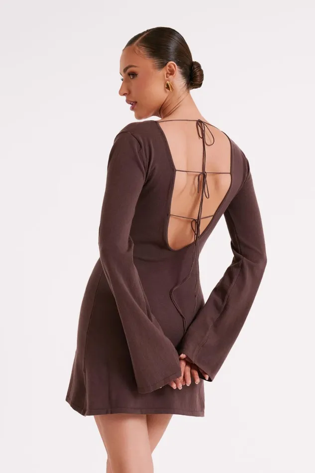 Women Meshki Dresses Jayda Knit Mini Dress 8211 Dark Brown