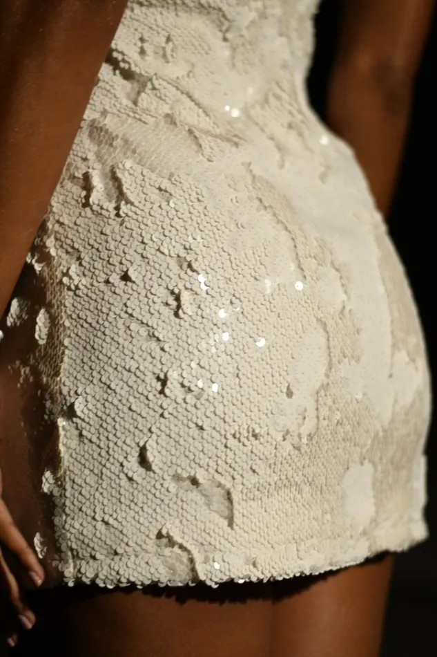 Women Meshki Dresses Jayne Sequin Halter Mini Dress 8211 White