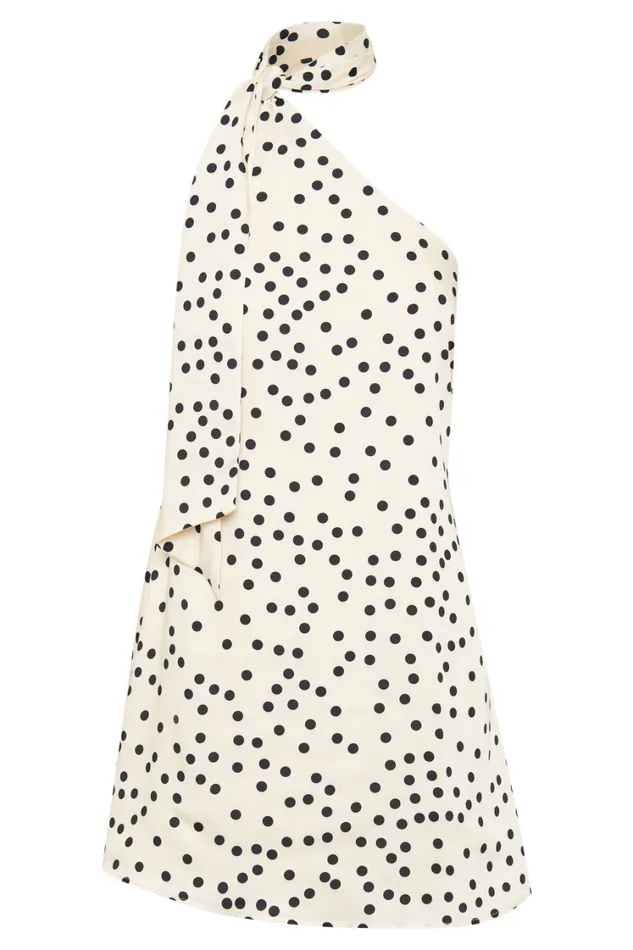 Women Meshki Dresses Joan Satin Asymmetrical Mini Dress 8211 Polkadot