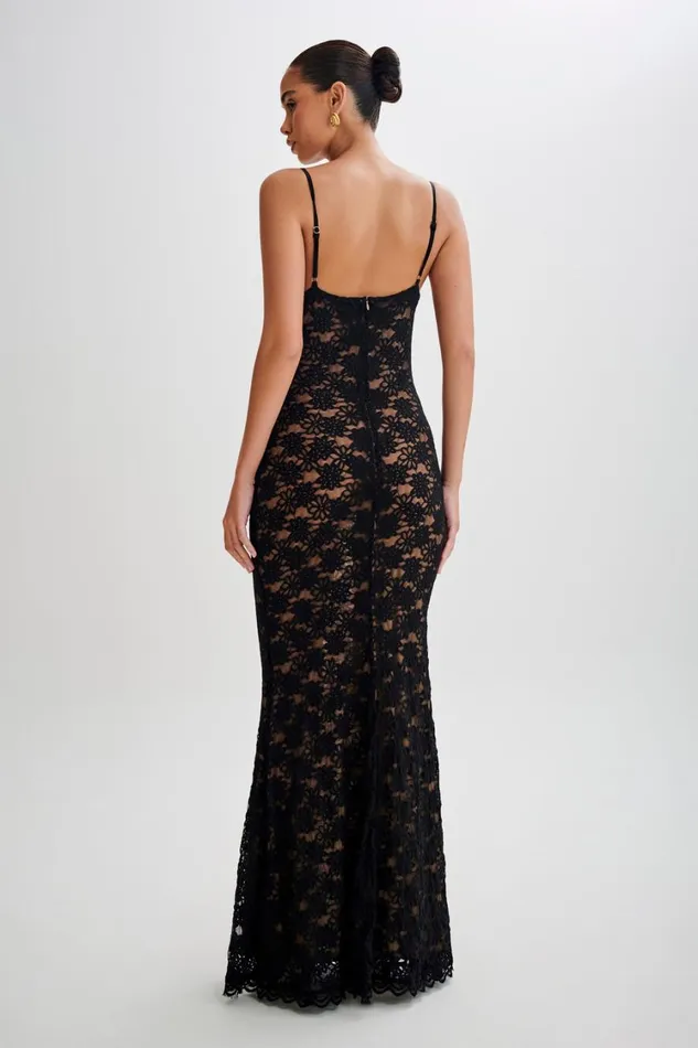 Women Meshki Dresses Joelle Lace Cupped Maxi Dress 8211 Black