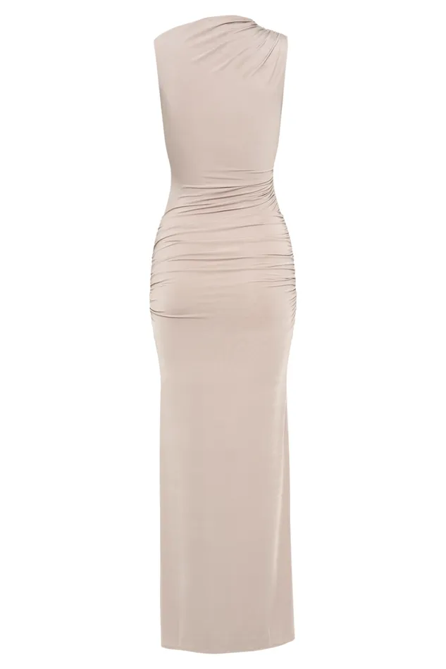 Women Meshki Dresses Kaia Slinky Cut Out Maxi Dress 8211 Taupe