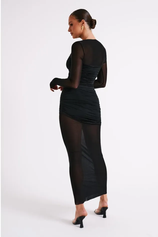 Women Meshki Dresses Kate Mesh And Nylon Maxi Dress 8211 Black