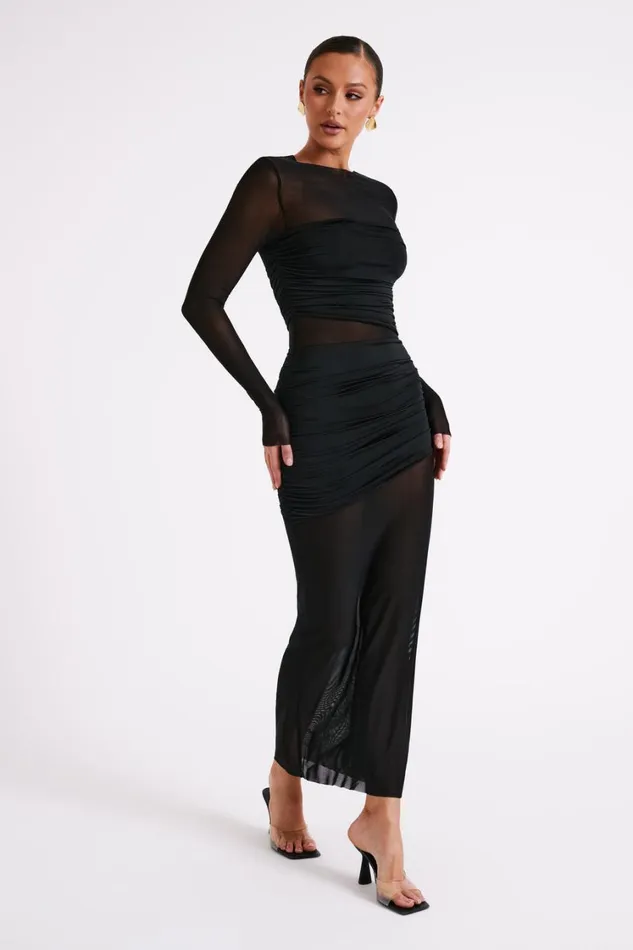 Women Meshki Dresses Kate Mesh And Nylon Maxi Dress 8211 Black