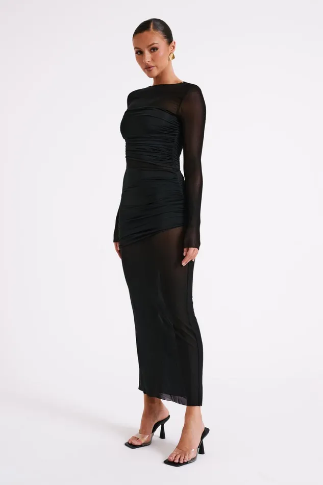 Women Meshki Dresses Kate Mesh And Nylon Maxi Dress 8211 Black