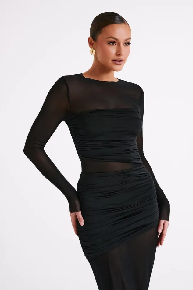 Women Meshki Dresses Kate Mesh And Nylon Maxi Dress 8211 Black