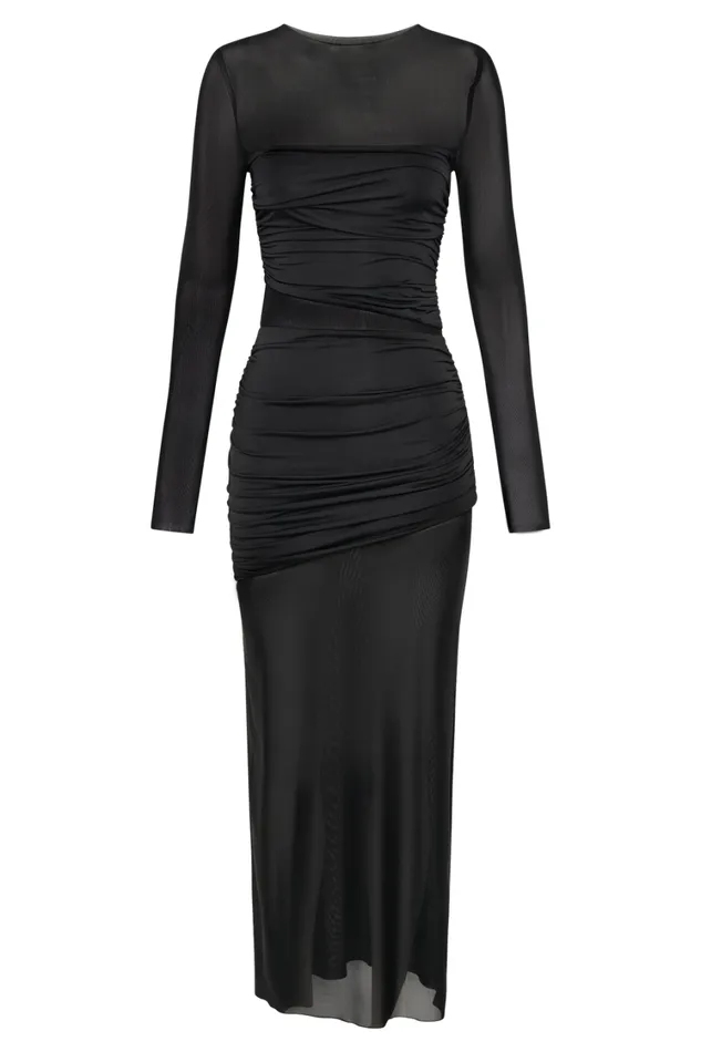 Women Meshki Dresses Kate Mesh And Nylon Maxi Dress 8211 Black