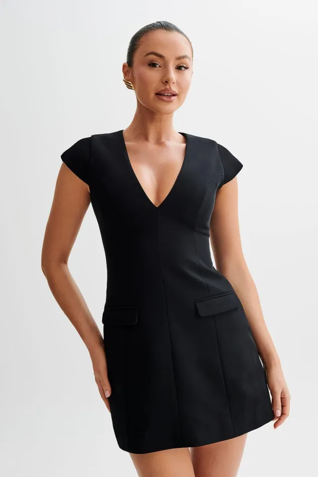 Women Meshki Dresses Kiernan Sleeveless Blazer Dress 8211 Black