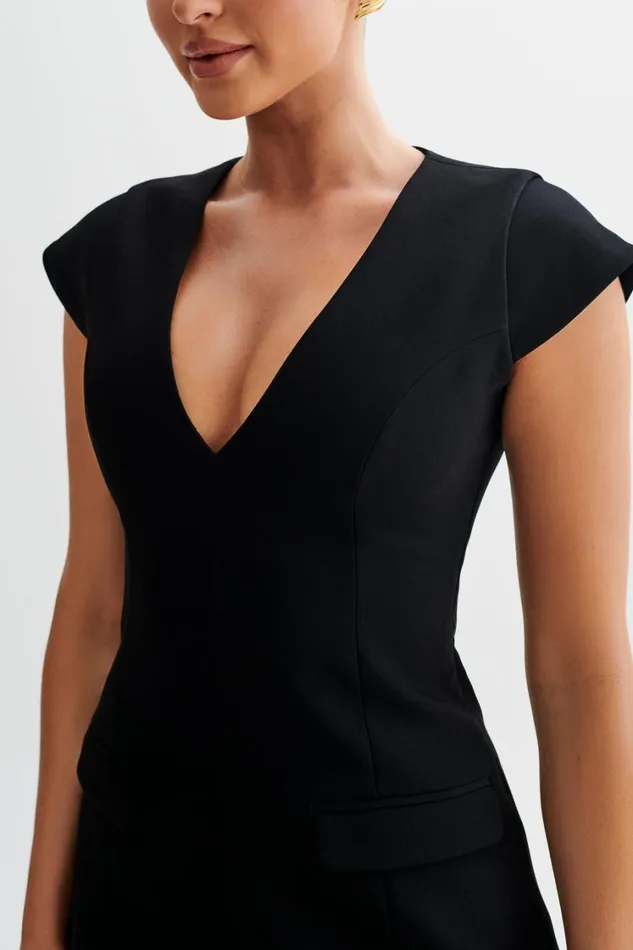 Women Meshki Dresses Kiernan Sleeveless Blazer Dress 8211 Black
