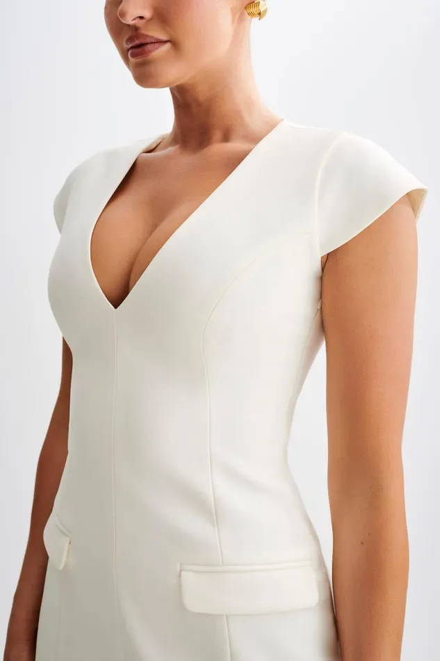 Women Meshki Dresses Kiernan Sleeveless Blazer Dress 8211 Ivory