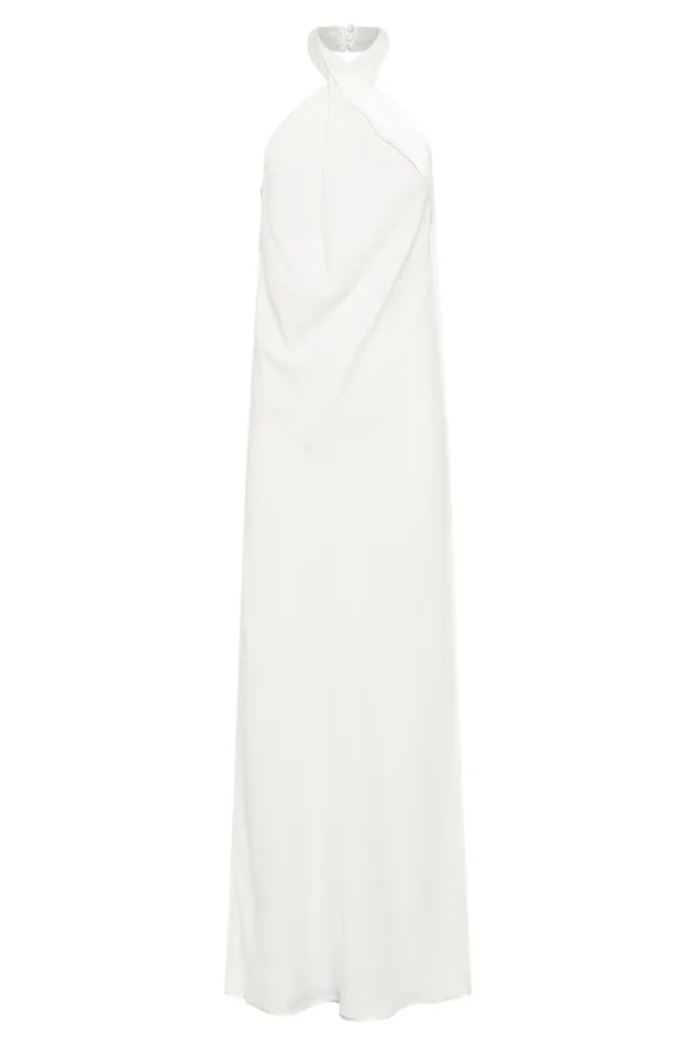 Women Meshki Dresses Laura Halter Satin Gown 8211 White